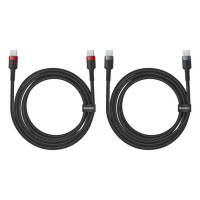 Кабель USB-C Baseus cafule Cable Type-C to Type-C (100W/1m) 2pcs Red Black+Grey Black (P10318306003-00)
