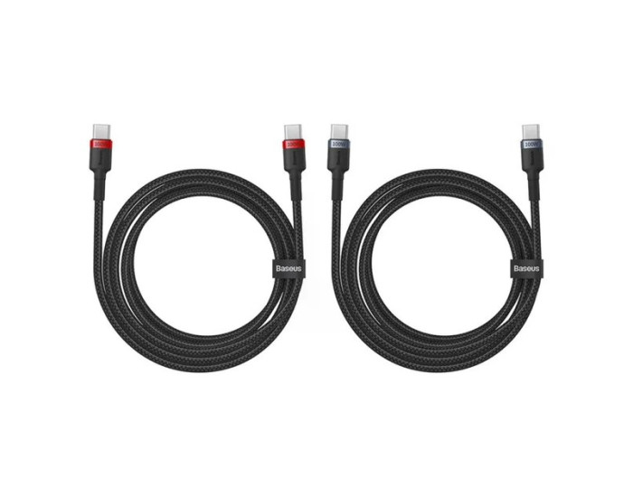 Кабель USB-C Baseus cafule Cable Type-C to Type-C (100W/1m) 2pcs Red Black+Grey Black (P10318306003-00)