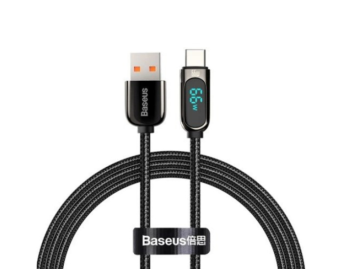 Кабель USB Baseus Display Fast Charging USB to Type-C (66W/1m) Black (CASX020001)