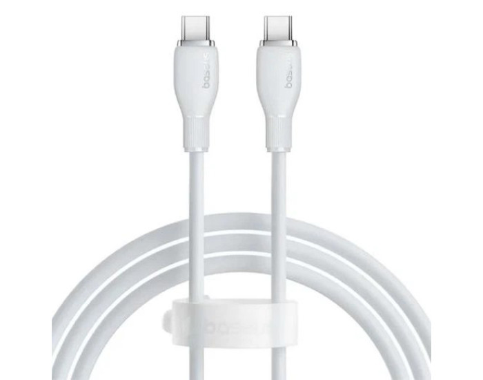 Кабель USB-C Baseus Pudding Series Fast Charging Cable Type-C to Type-C (100W/1.2m) White (P10355702221-00)