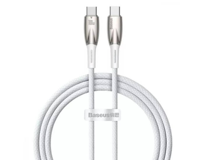 Кабель USB-C Cable Baseus Glimmer Series Type-C to Type-C (100W/1m) White (CADH000702)