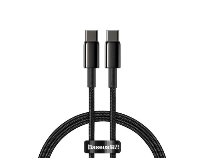 Кабель USB-C Baseus Tungsten Gold Type-C to Type-C (66W/2m) Black (CATWJ-C01)