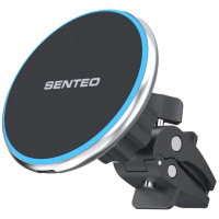 Автодержатель с безпроводной зарядкой SENTEO M1 Cayman series 15W, Black (в дефлектор)