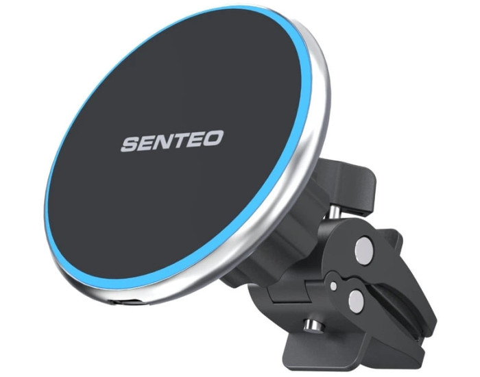 Автодержатель с безпроводной зарядкой SENTEO M1 Cayman series 15W, Black (в дефлектор)