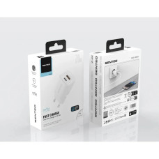 Мережеве зарядний пристрій SENTEO Z-22 USB+USB-C 3A GaN PD 20W (2Port) White