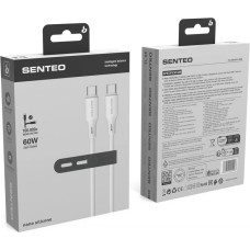Кабель USB SENTEO SL-08 Nano Silicone 60W Type-C to Type-C 1m, Білий