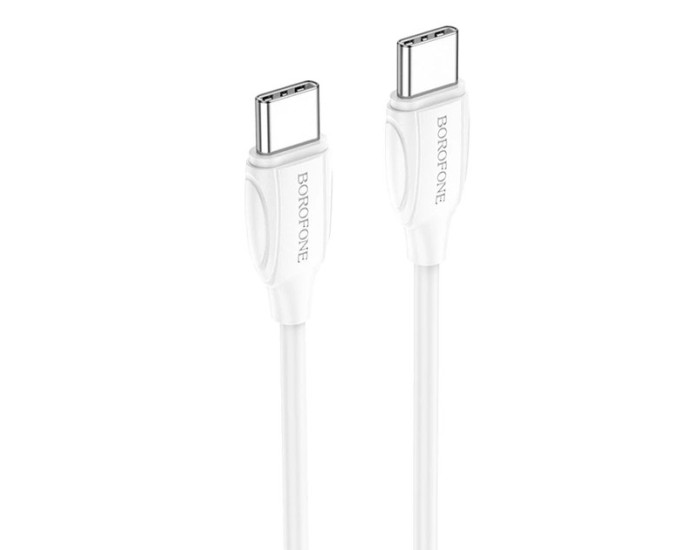 Кабель USB-C Borofone BX19 Double-speed Type-C to Type-C (60W/3A/1m) белый