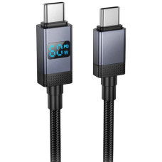 Кабель USB-C Hoco X118 Generous Fast Charging With Display Type-C to Type-C (60W/1m) Black