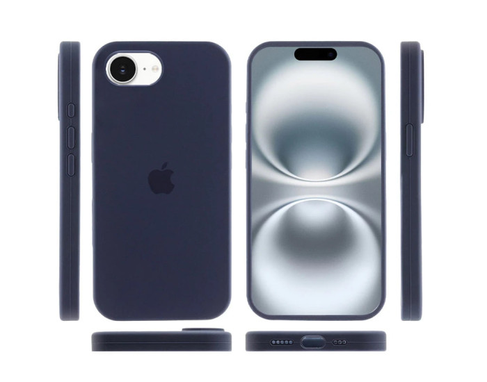Чехол-силикон оригинал Full Soft Matte iPhone 16e /17e (Темно-синий / Dark blue)