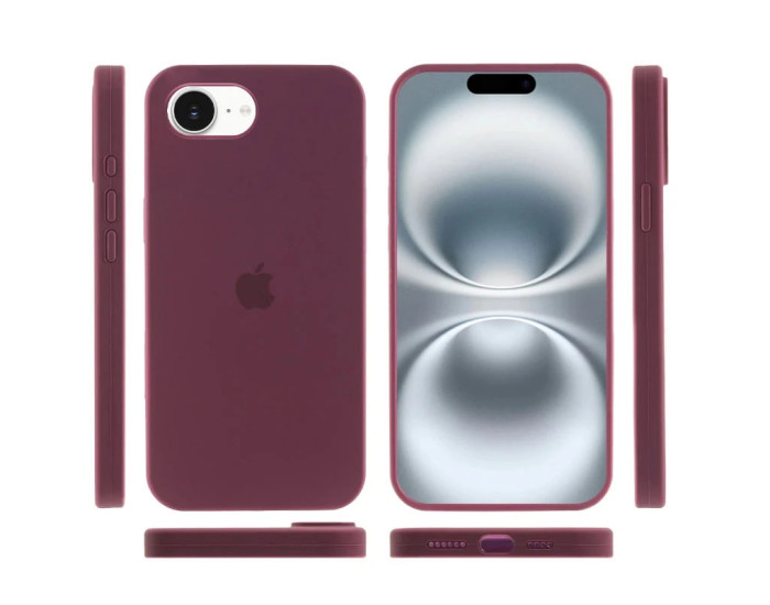Чехол-силикон оригинал Full Soft Matte iPhone 16e /17e (Сливовый / Plum)