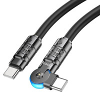 Кабель USB-C Hoco U118 Triumph rotating charging Type-C to Type-C (60W/1.2m) Black
