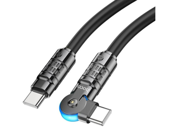 Кабель USB-C Hoco U118 Triumph rotating charging Type-C to Type-C (60W/1.2m) Black