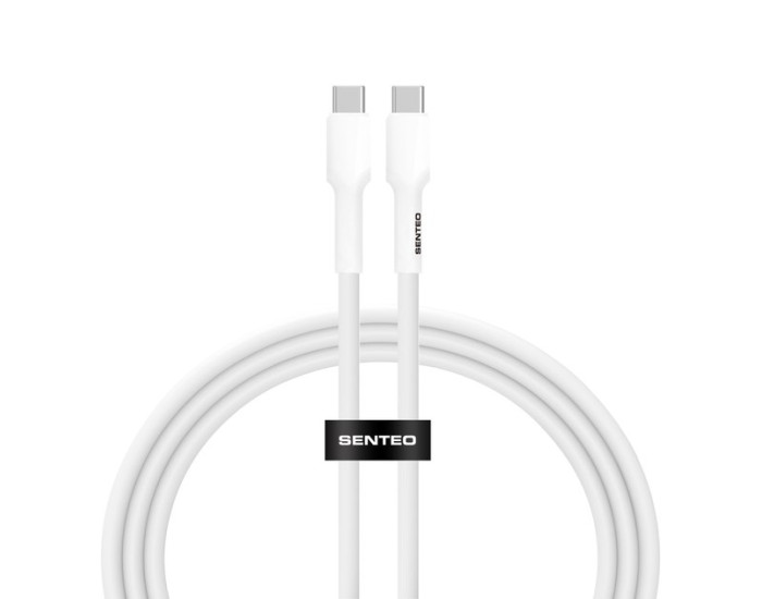 Кабель USB-C SENTEO SL-03 Silica Gel 60W Type-C to Type-C 2m, белый