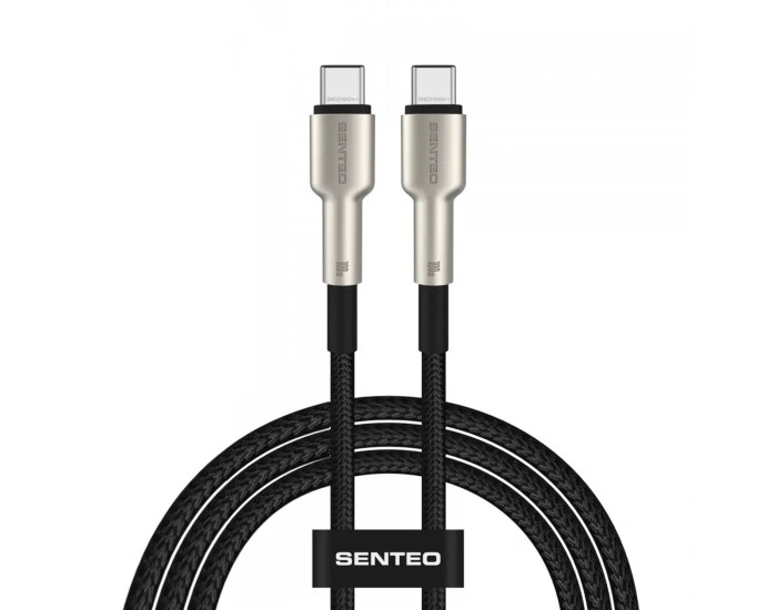 Кабель USB-C SENTEO SM-03 Iron series 100W Type-C to Type-C 2m, чорний