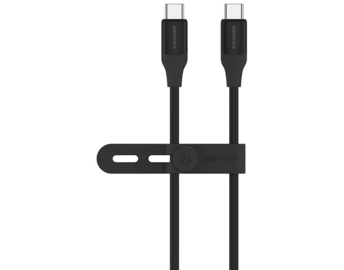 Кабель USB-C SENTEO SL-07 100W Type-C to Type-C 1.2m, черный