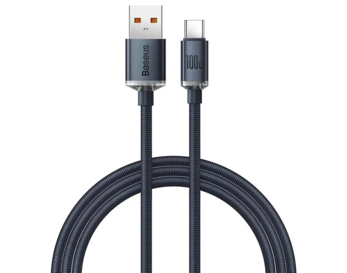 Кабель USB Baseus Crystal Shine Series Fast Charging Data USB to Type-C (100W/1.2m) Black (CAJY000401)