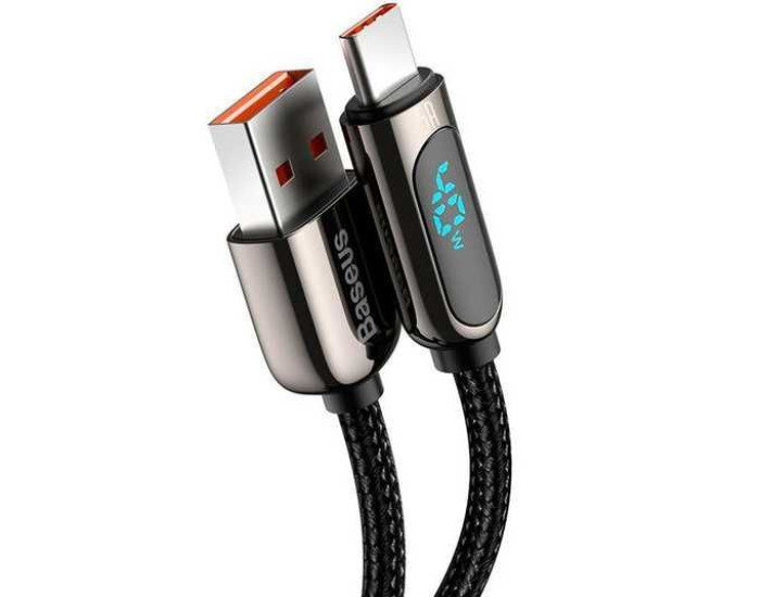 Кабель USB Baseus Display Fast Charging Data Cable USB to Type-C (5A/2m) Black (CATSK-09)