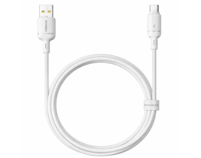 Кабель USB Baseus Silky Series USB to Type-C (3A/2m) White (P10377703213-03)