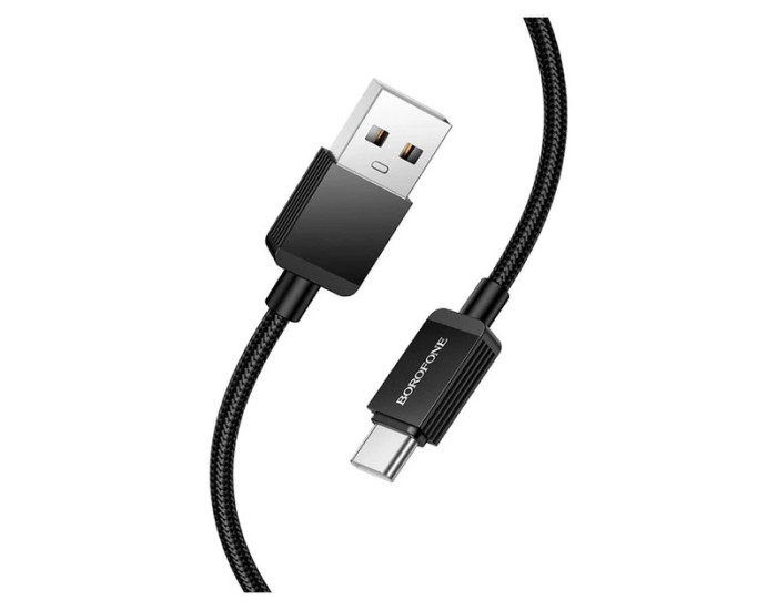 Кабель USB Borofone BX120 Placer charging data cable USB to Type-C (3.0A/1m) черный