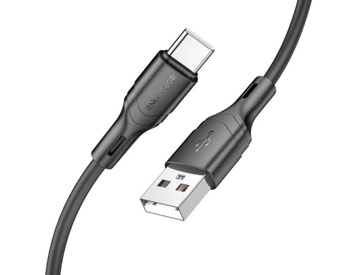 Кабель USB Borofone BX99 Method silicone Charging Data USB to Type-C (3A/1m) чорний