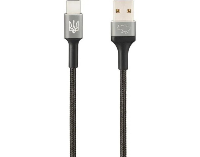 Кабель USB Gelius Gelius Strong Ukraine USB to Type-C (3A/1.2m) Black (GP-UCN002C)