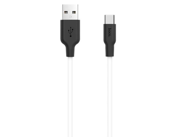 Кабель USB Hoco X21 Silicone USB to Type-C (2.1A/1m) Black/White