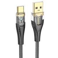 Кабель USB Hoco U121 Gold Standard Transparent Discovery Edition Charging Data Cable Type-C (1m) черный