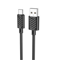 Кабель USB Hoco X88 Gratified Charging Data Cable USB to Type-C (3A/1m) Black