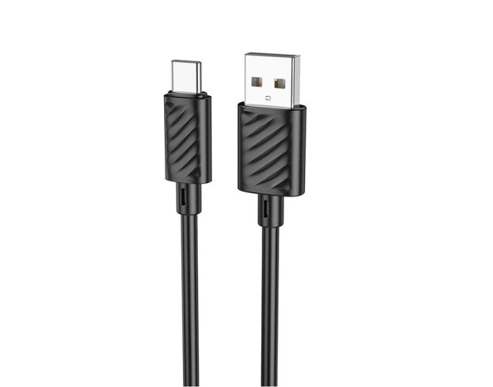 Кабель USB Hoco X88 Gratified Charging Data Cable USB to Type-C (3A/1m) Black