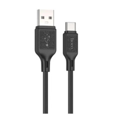 Кабель USB Hoco X90 Cool Silicone Charging Data Cable USB to Type-C (3A/1m) Black