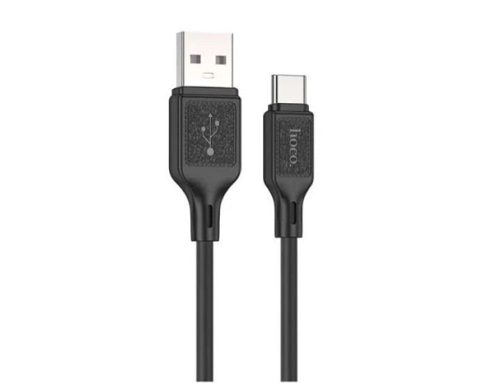 Кабель USB Hoco X90 Cool Silicone Charging Data Cable USB to Type-C (3A/1m) Black