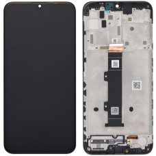 Дисплей з сенсорним екраном (модуль) Motorola XT2127 Moto 10 Power, G10, G20, G30, чорний з рамкою, оригінал