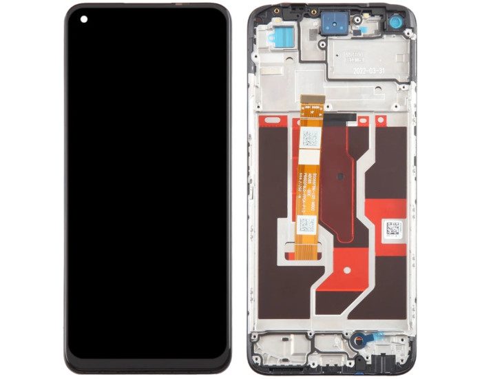 Дисплей с сенсорным экраном (модуль) Oppo A96 4G, черный с рамкой, оригинал