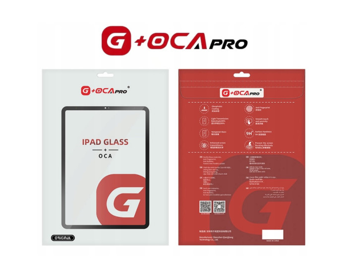 Стекло фронтальное с OCA-пленкой iPad Pro 11 2021 черное оригинал G+OCA PRo