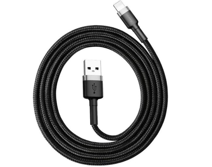 Кабель USB Baseus Cafule USB to Lightning (2m) Black Grey (CALKLF-C)
