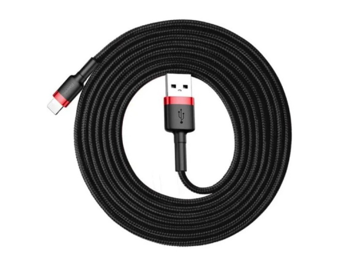 Кабель USB Baseus Cafule USB to Lightning (2m) Black/Red (CALKLF-C19)