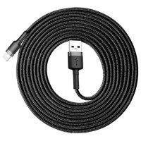 Кабель USB Baseus Cafule USB to Ligthning (2A/3m) Black-grey (CALKLF-RG1)