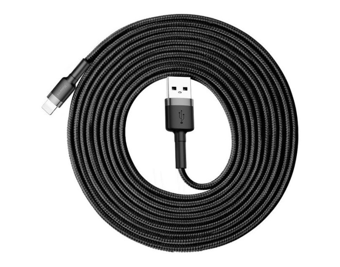 Кабель USB Baseus Cafule USB to Ligthning (2A/3m) Black-grey (CALKLF-RG1)
