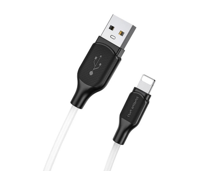 Кабель USB Borofone BX42 Encore silicone USB to Lightning (2.4A/1m) White