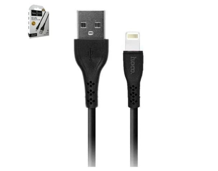 Кабель UBS Hoco DU24 Giraffe Charging Data Cable UBS to Lighting (2.4A/1m) Black
