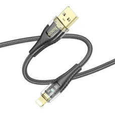 Кабель USB Hoco U121 Gold Standard Transparent Discovery Edition Charging Data Cable USB to Ligthning (2.4А/1m) Black