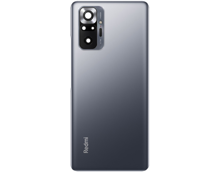 Задня панель корпуси Xiaomi Redmi Note 10 Pro 4G /Note 10 Pro Max, сіра з склом камери, оригінал