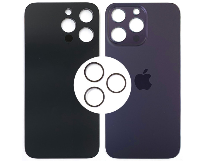 Задняя панель корпуса для iPhone 14 Pro Max, Deep Purple (Small Hole) с кольцами