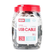 Кабель USB XO NB200 USB to Lightning (2.1A/1m) Black/White (30шт/Bottle)