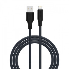 Кабель USB SENTEO SL-04 Embossed Silicone 2.4A USB to Lightning 1m, чорний