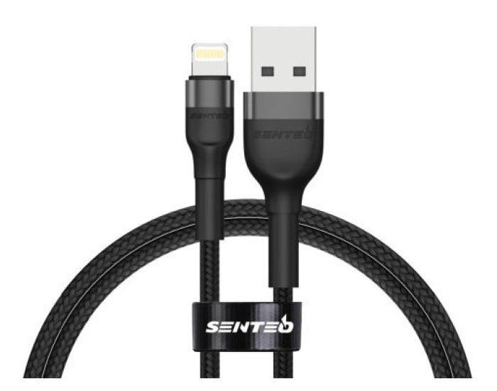 Кабель USB SENTEO ST-01 Montes series 2.4A USB to Lightning 2m, черный
