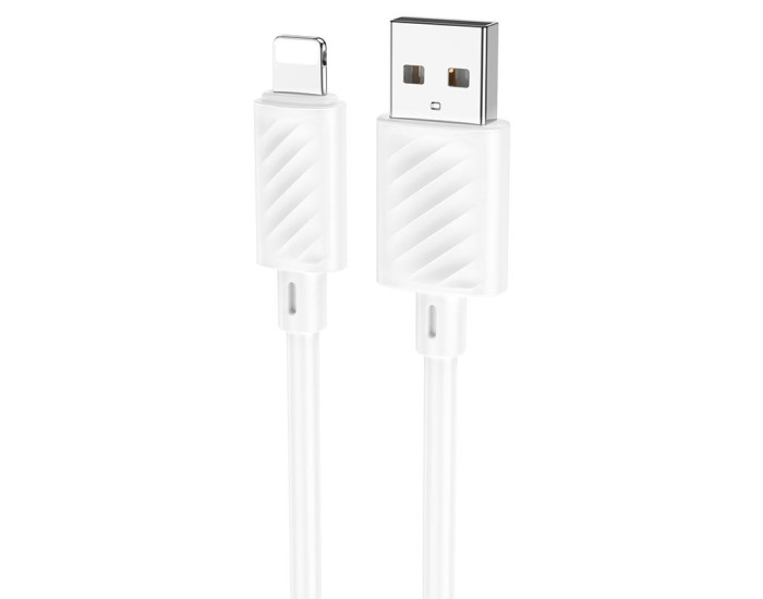 Кабель USB Hoco X88 Gratified Charging Data Cable USB to Lightning (2.4A/1m) White