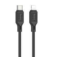 Кабель USB Hoco X90 Cool Silicone Charging Data Cable Type-C to Lightning (3A/PD20W/1m) Black