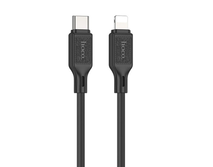 Кабель USB Hoco X90 Cool Silicone Charging Data Cable Type-C to Lightning (3A/PD20W/1m) Black