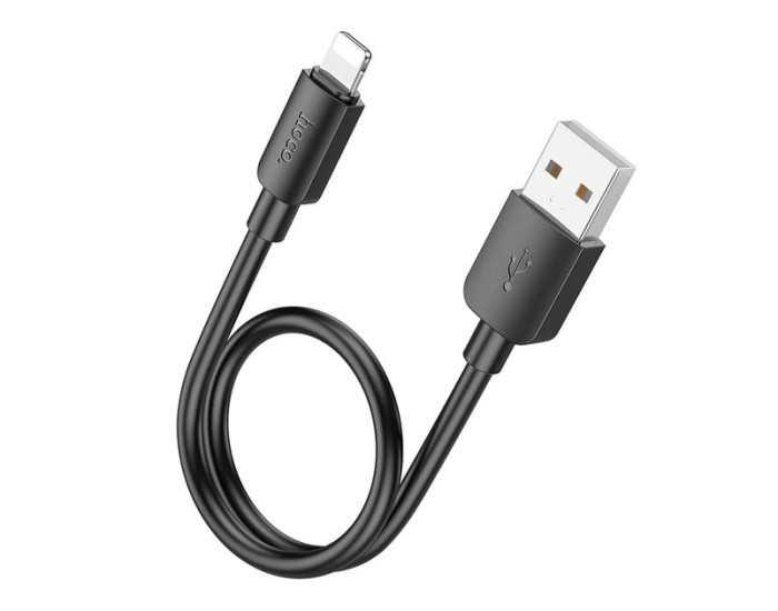 Кабель USB Hoco X96 Hyper charging data cable USB to Lightning (2.4A/0.25m) Black